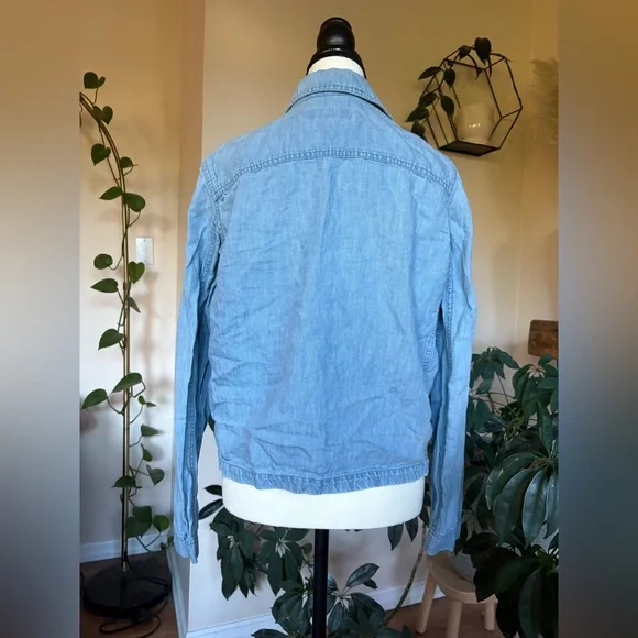 Ralph Lauren Chambray Linen Blend Jacket - Picture 7 of 8